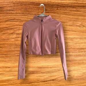 Balance Athletica Mauve Full Zip Cropped Elevate Jacket - Small